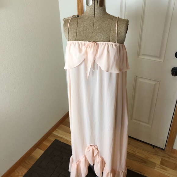 Vintage 1970s Bonnie Strauss Peach Dress - Picture 2 of 8